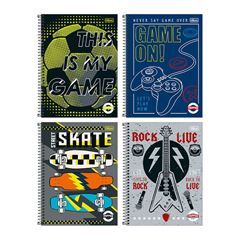 CADERNO 01X1 ESPIRAL 80 FOLHAS CAPA DURA PEPPER MASCULINO TILIBRA