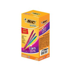 CANETA ESFEROGRAFICA BIC 1.2 CRISTAL FASHION CORES SORTIDAS