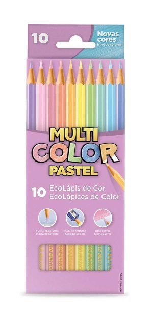 LAPIS 10 CORES FABER MULTICOLOR PASTEL