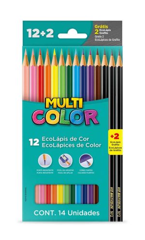 LAPIS 12 CORES FABER MULTICOLOR +2 LAPIS GRAFITE