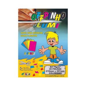 PAPEL CRIATIVO LUMI OFFPINHO 75G A4 45 FOLHAS SORTIDO