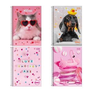 CADERNO 01X1 CAPA DURA ESPIRAL 96 FOLHAS ZOOM+ FEMININO TILIBRA