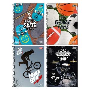 CADERNO 01X1 CAPA DURA ESPIRAL 80 FOLHAS VIBE MASCULINO TILIBRA