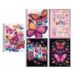 CADERNO CAPA DURA ESPIRAL 01X1 80 FOLHAS BLOOM TILIBRA