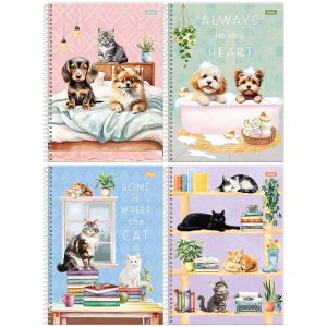 CADERNO CAPA DURA ESPIRAL 01X1 80 FOLHAS FURFRIENDS FORONI