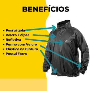 Capa Roupa Chuva Delta Flex Pvc Preta Moto Motoqueiros