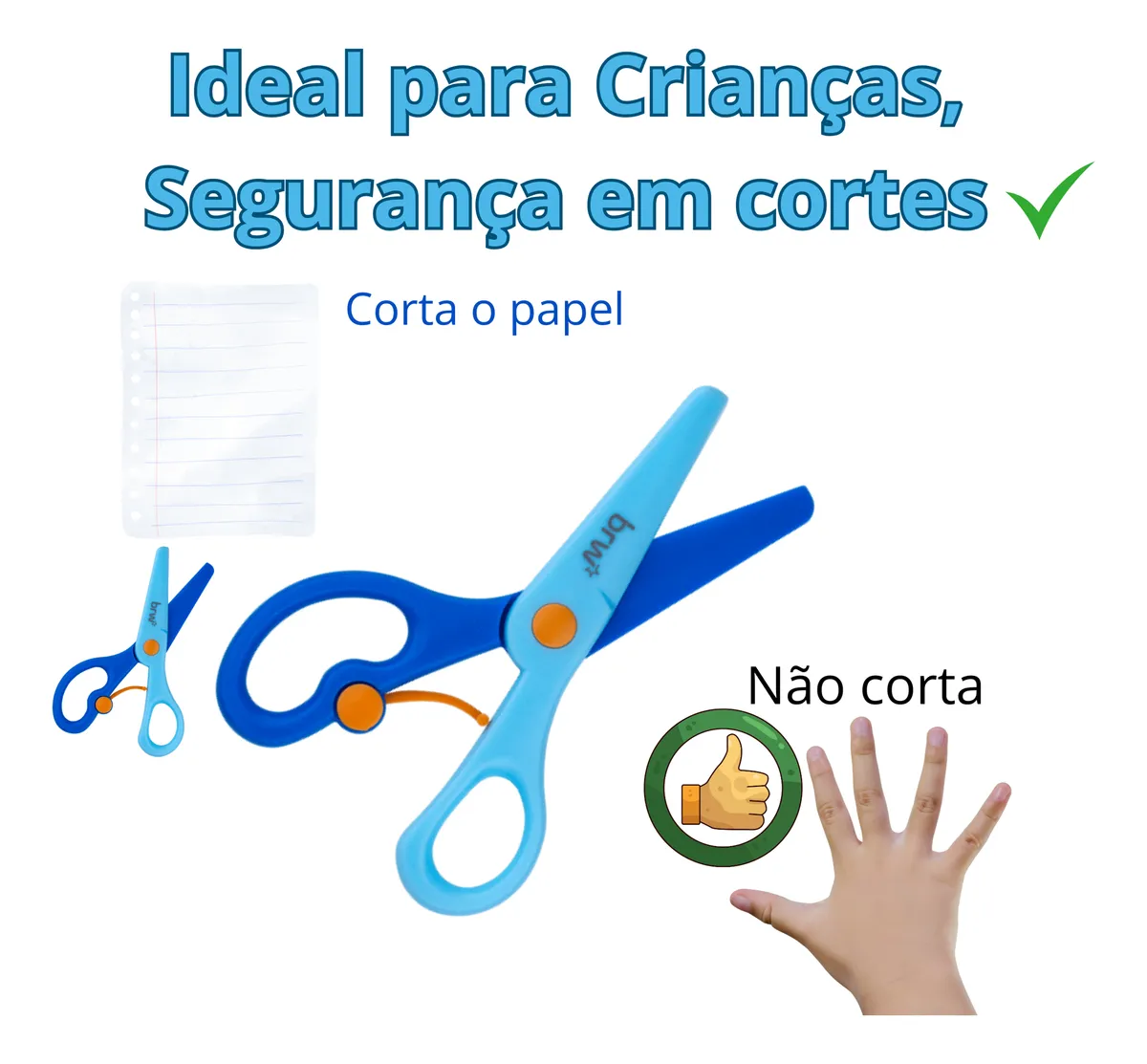esouras Escolar 13cm Sem Lâmina Corta Massinha Brw - Imagem 3