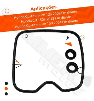 Guarnição Tampa Válvula C/ Coxim Honda Cg-titan-fan 150 Veda Preto